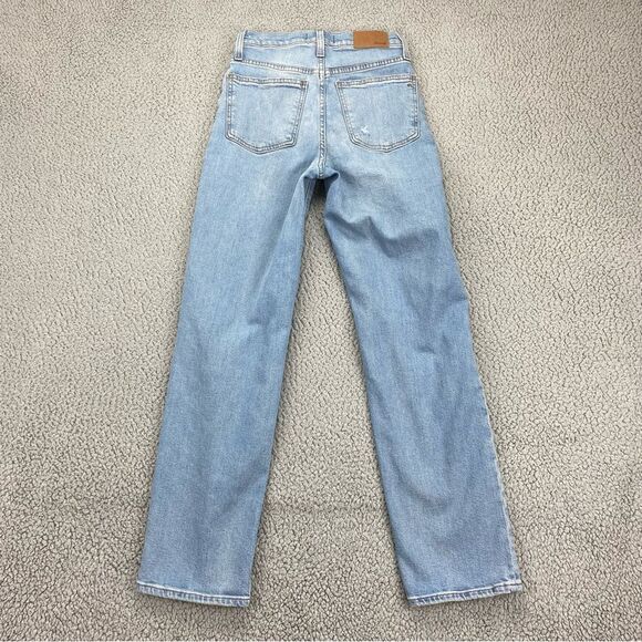 Madewell Perfect Vintage Straight Jean Danby Wash: Knee-Rip Edition  | Size:  24 - Picture 4 of 15